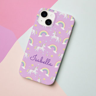 Gepersonaliseerde Unicorn Rainbow Sparkle iPhone C Case-Mate iPhone 14 Hoesje