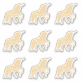 Gepersonaliseerde Unicorn set van 9 Die Cut Sticke Sticker (Voorkant)