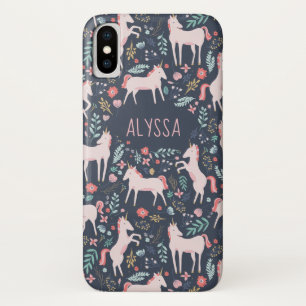 Gepersonaliseerde Unicorn-velden iPhone X Hoesje