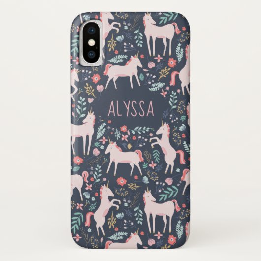 Gepersonaliseerde Unicorn-velden Case-Mate iPhone Case (Achterkant)