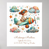 Gepersonaliseerde unieke Nursery Art Child Flying Poster (Voorkant)