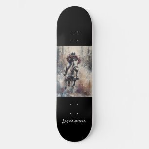 Gepersonaliseerde unieke Paardenliefhebber Design Skateboard