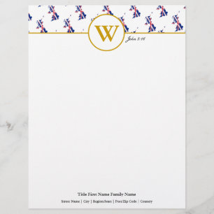 Gepersonaliseerde UNION JACK UK kaart Letterhead Briefhoofd