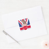 Gepersonaliseerde union jack vierkante sticker (Envelop)