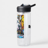 Gepersonaliseerde Urban Graffiti Street Art Pitbul Waterfles (Links)