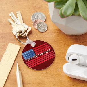 Gepersonaliseerde US Flag Sleutelhanger - Key Labe
