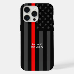Gepersonaliseerde US Flag Thin Red Line Symbolic o iPhone 15 Pro Max Hoesje