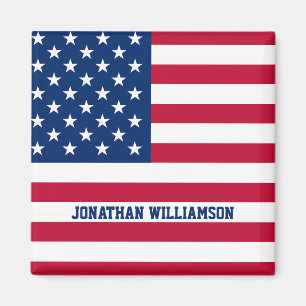 Gepersonaliseerde USA Flag Stars and Stripes Magneet