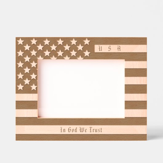 Gepersonaliseerde USA Motto, Amerikaanse vlag Gegraveerde Lijstjes (Voorkant)