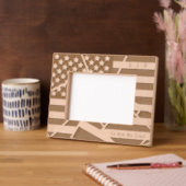 Gepersonaliseerde USA Motto en Amerikaanse Vlag Ku Gegraveerde Lijstjes (Links)