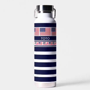 Gepersonaliseerde USA Patriotic Flag, Verenigde St Waterfles