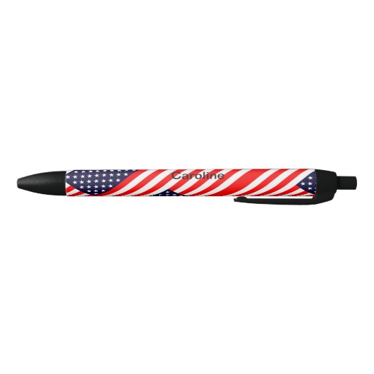 Gepersonaliseerde USA Patriottische Vlag Zwarte Inkt Pen (Bodem)