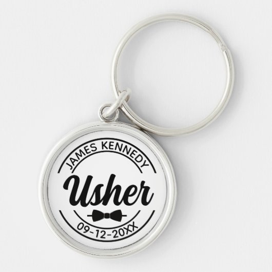 Gepersonaliseerde Usher met aangepaste naam en tro Sleutelhanger (Voorkant)