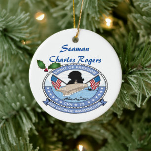 Gepersonaliseerde USS George Washington CVN 73 Keramisch Ornament