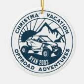 Gepersonaliseerde UTV off-road Christmas Holiday b Keramisch Ornament (Voorkant)