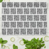 Gepersonaliseerde uw aangepaste QR-code keukenhand Theedoek (Gevouwen)