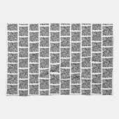 Gepersonaliseerde uw aangepaste QR-code keukenhand Theedoek (Horizontaal)