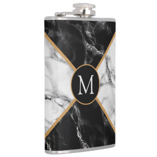 Gepersonaliseerde uw brief Flask met marmeren ontw Heupfles