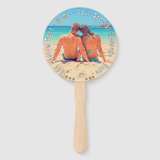 Gepersonaliseerde uw Fan van de Fotohand met Aange Handwaaier (Achterkant)