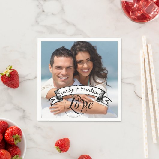 Gepersonaliseerde uw foto bruiloft speciale gelege servetten (Insitu)