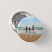 Gepersonaliseerde uw foto-Button met aangepaste na Ronde Button 3,2 Cm (Voorkant /achterkant)