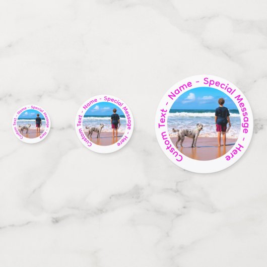 Gepersonaliseerde uw foto en aangepaste tekst Conf Confetti (Voorkanten)