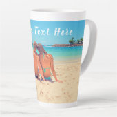 Gepersonaliseerde uw foto Latte Mok met aangepaste (Rechterhoek)