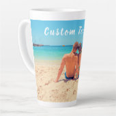 Gepersonaliseerde uw foto Latte Mok met aangepaste (Linkerhoek)