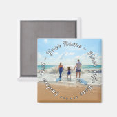 Gepersonaliseerde uw foto magneet aangepaste tekst (Voorkant / Achterkant)