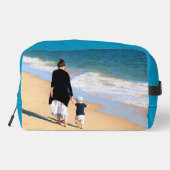 Gepersonaliseerde uw foto met aangepaste tekst toilettasje (Achterkant)