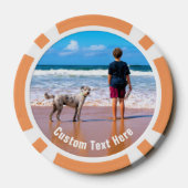 Gepersonaliseerde uw foto poker chips met tekst na (Achterkant)
