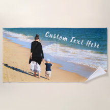 Gepersonaliseerde uw foto strand handdoek aangepas