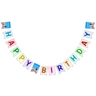 Gepersonaliseerde Uw Foto Verjaardag Vlaggen Aange Vlaggetjes