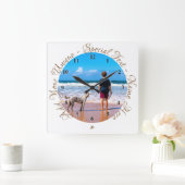 Gepersonaliseerde uw foto wandklok en aangepaste t vierkante klok (Huis)