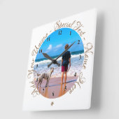 Gepersonaliseerde uw foto wandklok en aangepaste t vierkante klok (Hoek)