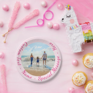 Gepersonaliseerde uw fotopapier Borden aangepaste  Papieren Bordje