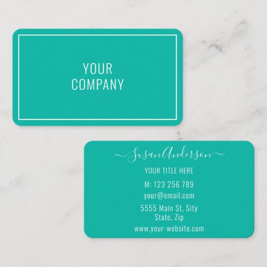 Gepersonaliseerde uw kleuren Blauwgroen blauwe Vis Visitekaartje (Voorkant / Achterkant)