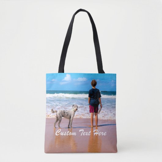 Gepersonaliseerde Uw Pet Photo Canvas tas Aangepas (Voorkant)