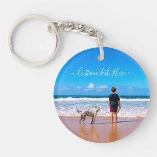 Gepersonaliseerde Uw Pet Photo Sleutelhanger Aange