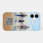 Gepersonaliseerde uw QR-code en foto iPhone Case iPhone 16 Hoesje (Achterkant horizontaal)