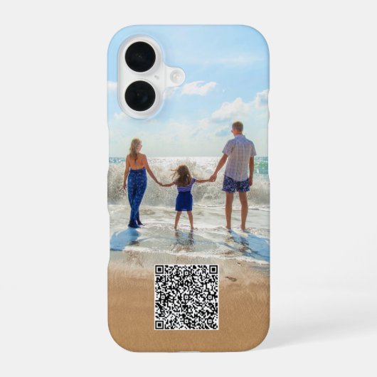Gepersonaliseerde uw QR-code en foto iPhone Case iPhone 16 Hoesje (Achterkant)