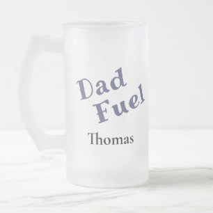 Gepersonaliseerde vader brandstof Frosted Glass Mo Matglas Bierpul