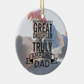 Gepersonaliseerde Vader Dochter Foto Ornament (Rechts)