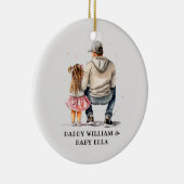 Gepersonaliseerde vader en dochter (6) keramisch ornament (Rechts)