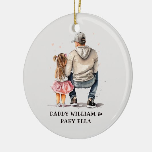 Gepersonaliseerde vader en dochter (6) keramisch ornament (Links)