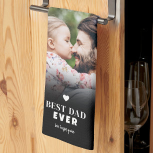 Gepersonaliseerde vader Fotocollage Vader Theedoek