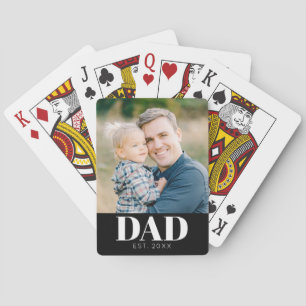 Gepersonaliseerde Vader Opgericht Foto Vaderdag Pokerkaarten