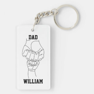 Gepersonaliseerde vader vader papa cadeau met Kind Sleutelhanger