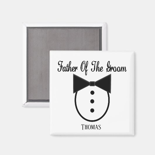 Gepersonaliseerde vader van de Groom Tux and Bow s Magneet (Voorkant / Achterkant)