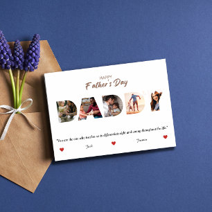 Gepersonaliseerde Vaderdag DADDY fotocollage Kaart